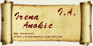 Irena Anokić vizit kartica